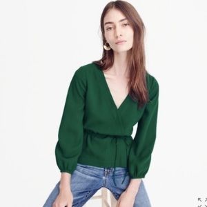 J. Crew Drapey Faux-Wrap Top